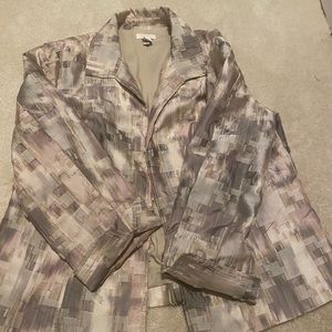 Chicos Sz 1 Gold Stitched Jacket